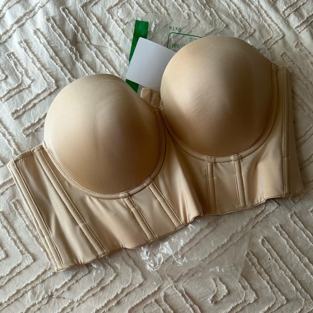 Strapless Longline Bustier Bra — Nude (DotVol)
